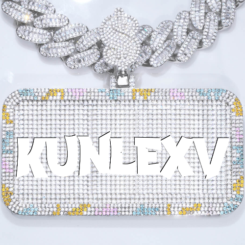 CUSTOM LETTER NECKLACE 3D COLORFUL SQUARE