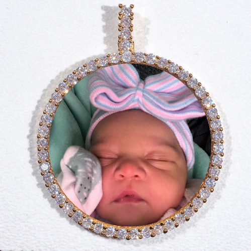 LARGE 3D CIRCLE CUSTOM PICTURE PENDANT