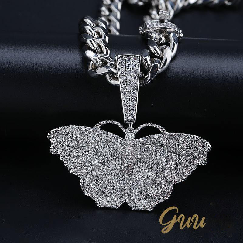 18K Gold-Plated Micro Inlay  AAA CZ Butterfly Pendant - The GUU Shop