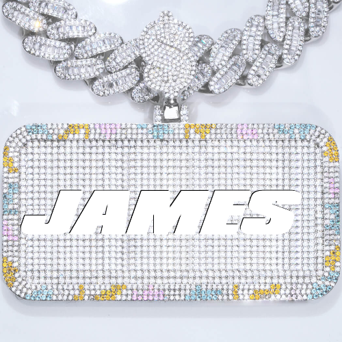 CUSTOM LETTER NECKLACE 3D COLORFUL SQUARE