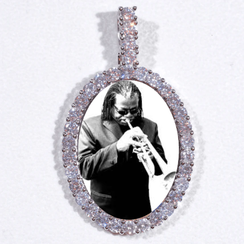 Large 3D Oval Custom Picture Pendant