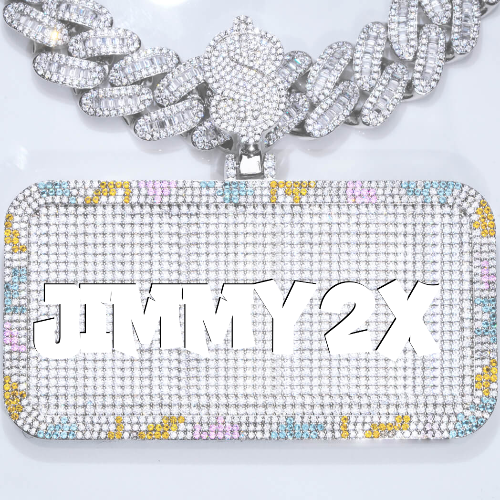 CUSTOM LETTER NECKLACE 3D COLORFUL SQUARE