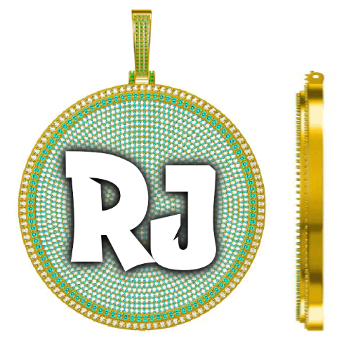 CUSTOM LETTER NECKLACE 3D BIG DISC