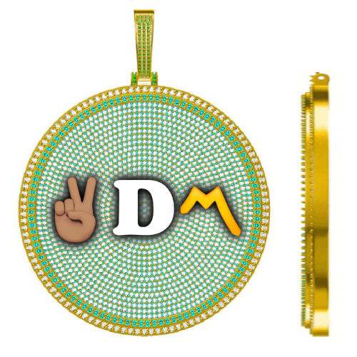 CUSTOM LETTER NECKLACE 3D BIG DISC