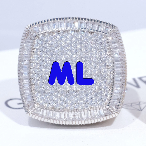 CUSTOM LETTER 3D ICED RING