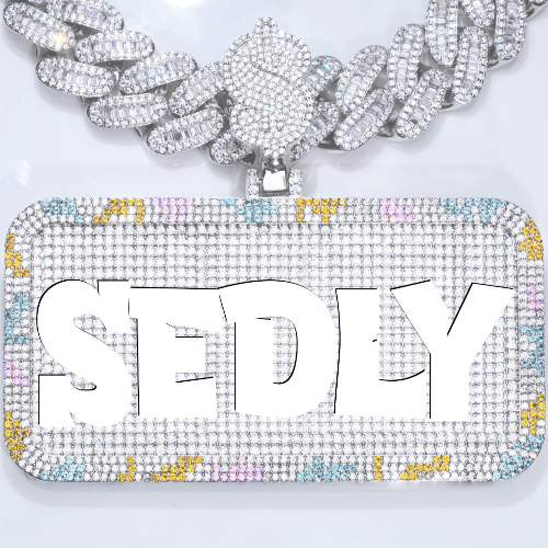 CUSTOM LETTER NECKLACE 3D COLORFUL SQUARE