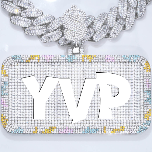 CUSTOM LETTER NECKLACE 3D COLORFUL SQUARE