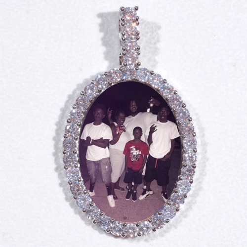Large 3D Oval Custom Picture Pendant