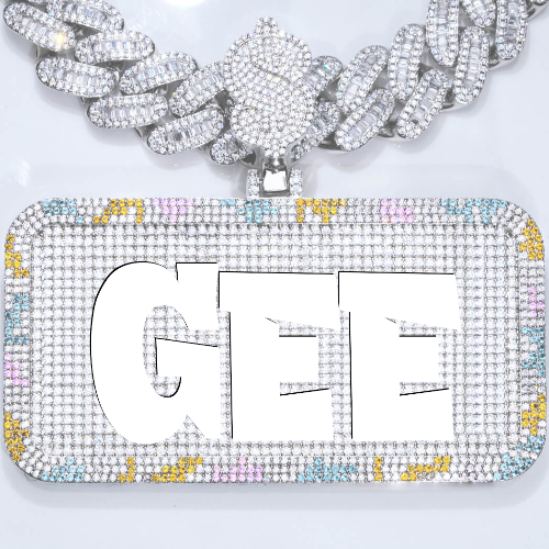 CUSTOM LETTER NECKLACE 3D COLORFUL SQUARE