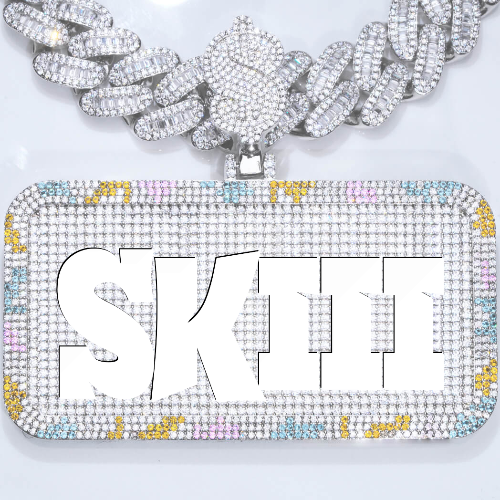 CUSTOM LETTER NECKLACE 3D COLORFUL SQUARE