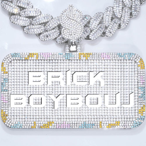CUSTOM LETTER NECKLACE 3D COLORFUL SQUARE