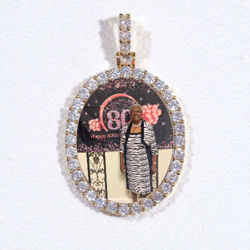 3D Oval Custom Picture Pendant