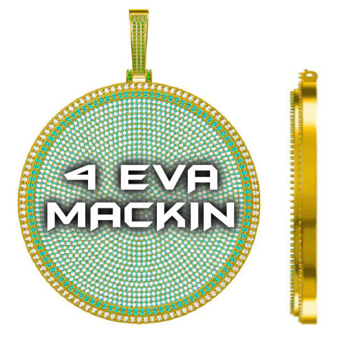 CUSTOM LETTER NECKLACE 3D BIG DISC