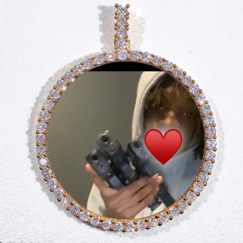 LARGE 3D CIRCLE CUSTOM PICTURE PENDANT