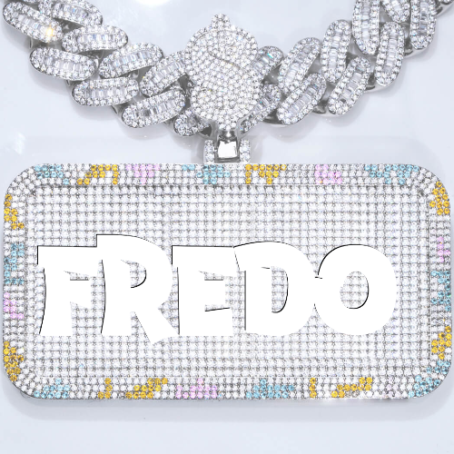 CUSTOM LETTER NECKLACE 3D COLORFUL SQUARE
