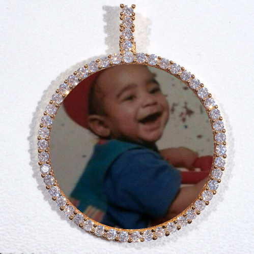 LARGE 3D CIRCLE CUSTOM PICTURE PENDANT