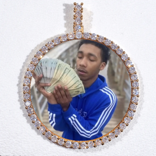LARGE 3D CIRCLE CUSTOM PICTURE PENDANT
