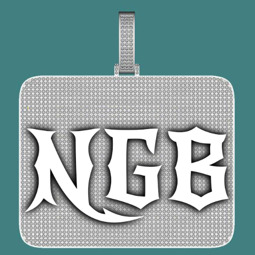 CUSTOM LETTER NECKLACE 3D BIG SQUARE
