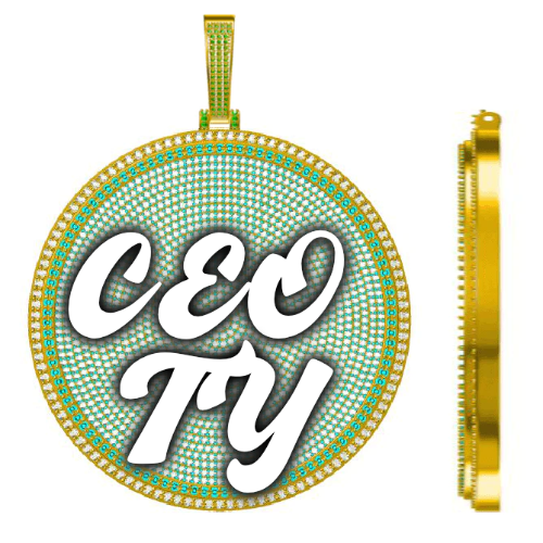CUSTOM LETTER NECKLACE 3D BIG DISC