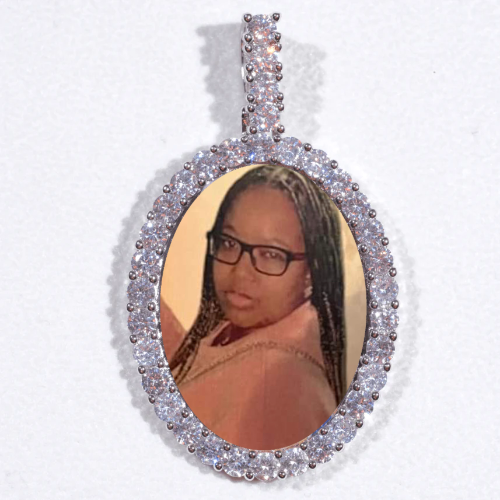 Large 3D Oval Custom Picture Pendant