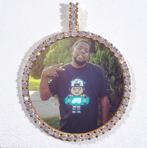 LARGE 3D CIRCLE CUSTOM PICTURE PENDANT
