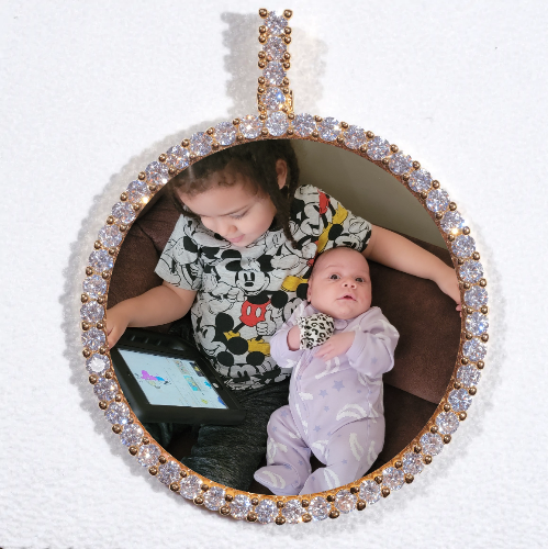 LARGE 3D CIRCLE CUSTOM PICTURE PENDANT