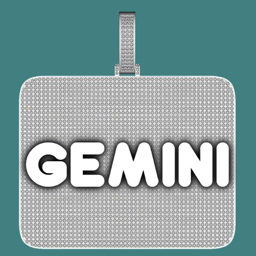 CUSTOM LETTER NECKLACE 3D BIG SQUARE