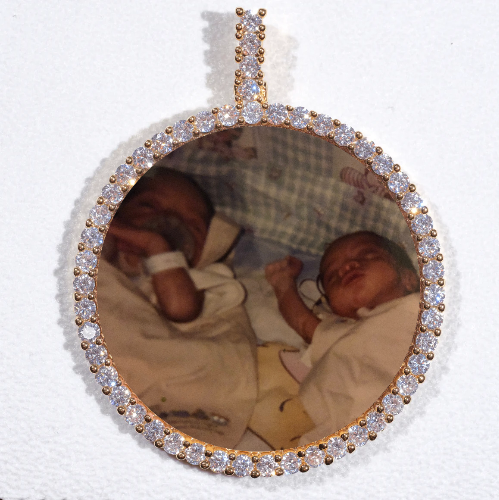 LARGE 3D CIRCLE CUSTOM PICTURE PENDANT