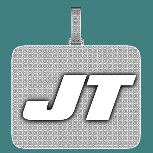 CUSTOM LETTER NECKLACE 3D BIG SQUARE