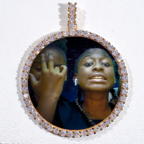 LARGE 3D CIRCLE CUSTOM PICTURE PENDANT