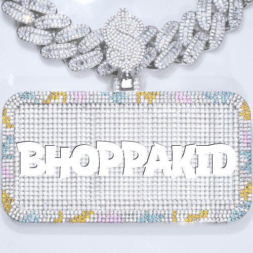 CUSTOM LETTER NECKLACE 3D COLORFUL SQUARE