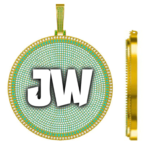 CUSTOM LETTER NECKLACE 3D BIG DISC