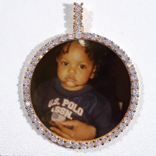 LARGE 3D CIRCLE CUSTOM PICTURE PENDANT