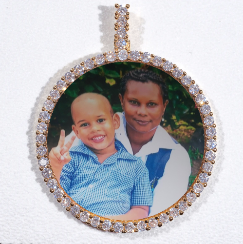 LARGE 3D CIRCLE CUSTOM PICTURE PENDANT