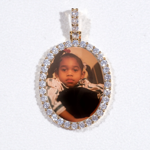 3D Oval Custom Picture Pendant