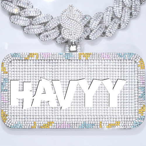 CUSTOM LETTER NECKLACE 3D COLORFUL SQUARE