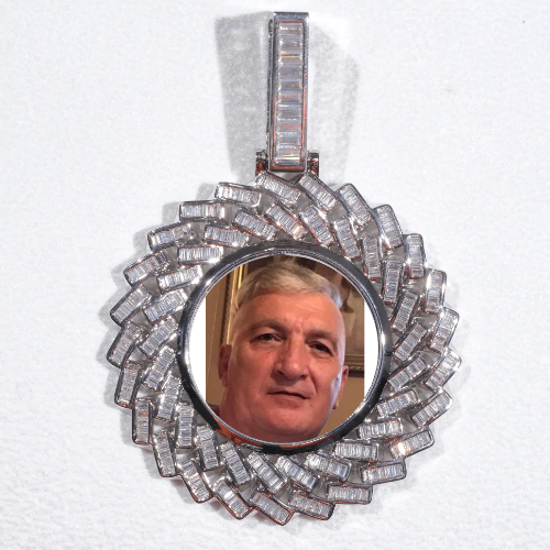 Large 3D Baguette Custom Picture Pendant