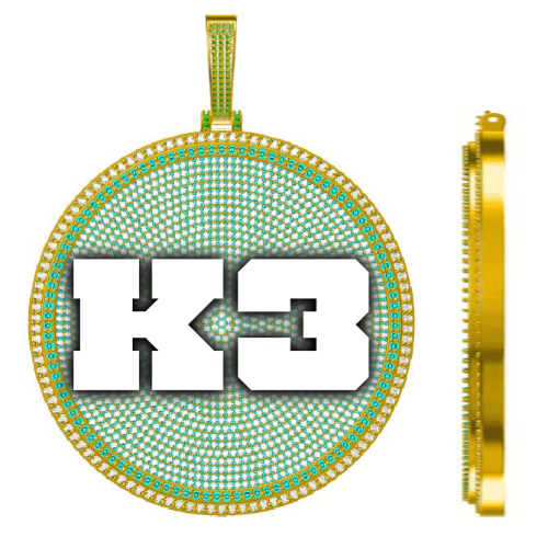 CUSTOM LETTER NECKLACE 3D BIG DISC