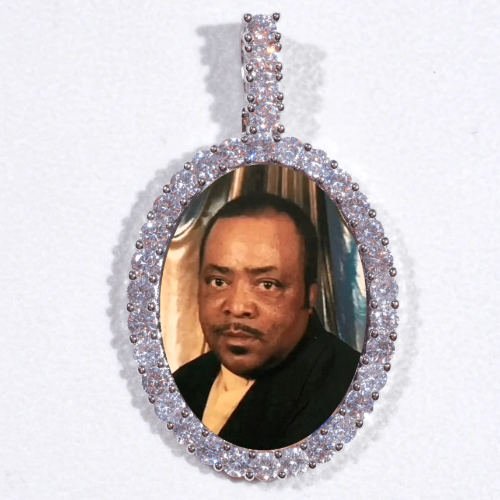 Large 3D Oval Custom Picture Pendant