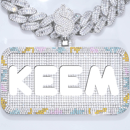 CUSTOM LETTER NECKLACE 3D COLORFUL SQUARE