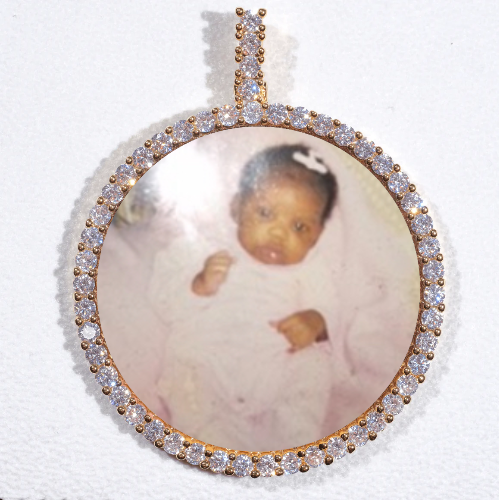 LARGE 3D CIRCLE CUSTOM PICTURE PENDANT