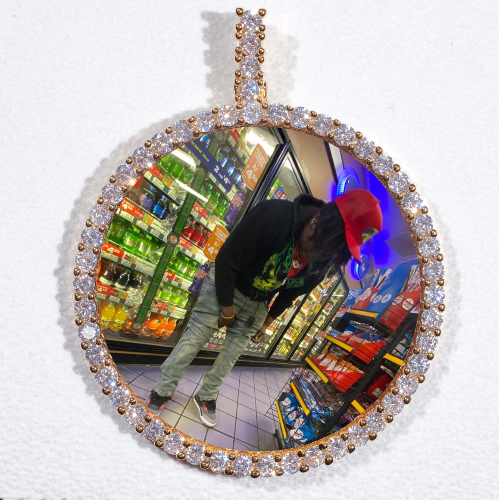 LARGE 3D CIRCLE CUSTOM PICTURE PENDANT
