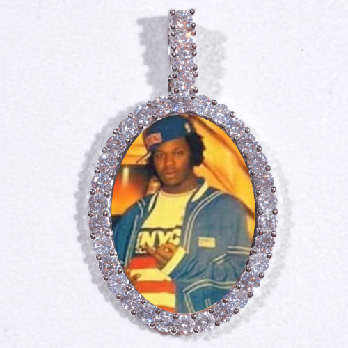 Large 3D Oval Custom Picture Pendant