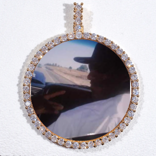 LARGE 3D CIRCLE CUSTOM PICTURE PENDANT