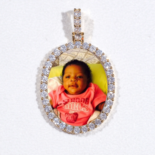 3D Oval Custom Picture Pendant