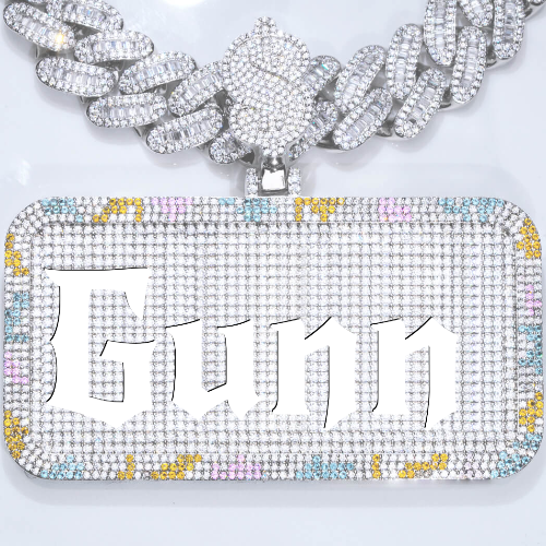CUSTOM LETTER NECKLACE 3D COLORFUL SQUARE