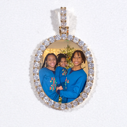 3D Oval Custom Picture Pendant