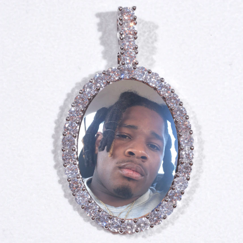 Large 3D Oval Custom Picture Pendant