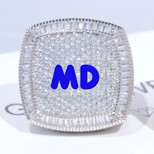 CUSTOM LETTER 3D ICED RING