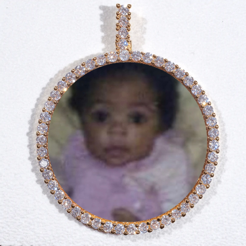 LARGE 3D CIRCLE CUSTOM PICTURE PENDANT